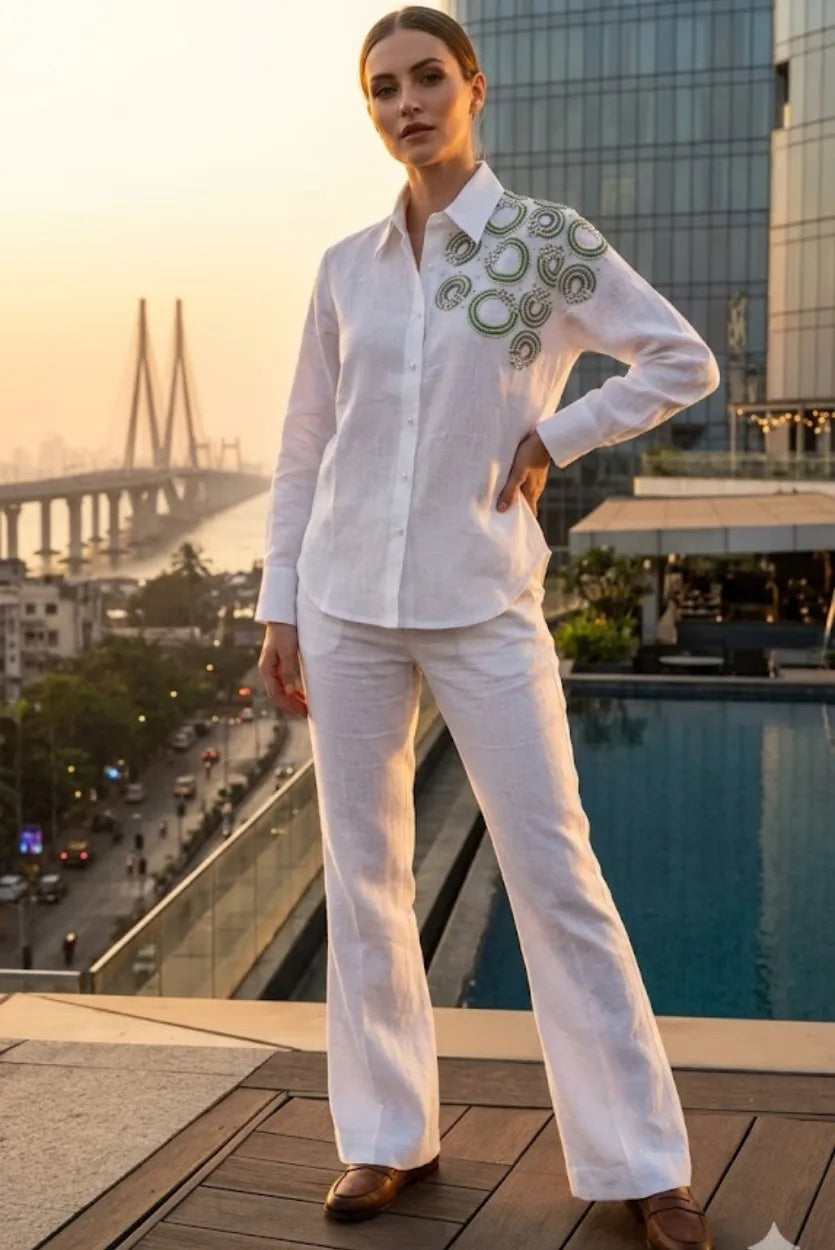 Pearl panel shirt