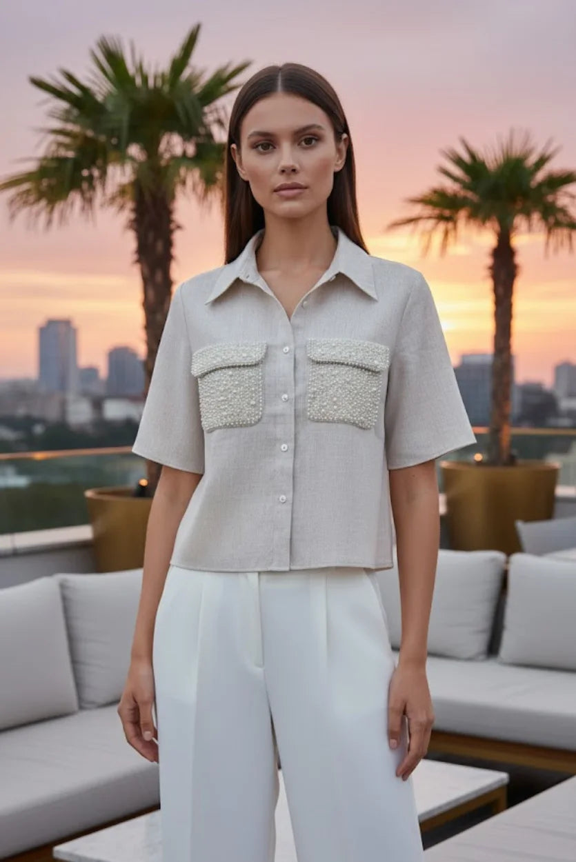 The Pearl Pocket Blouse