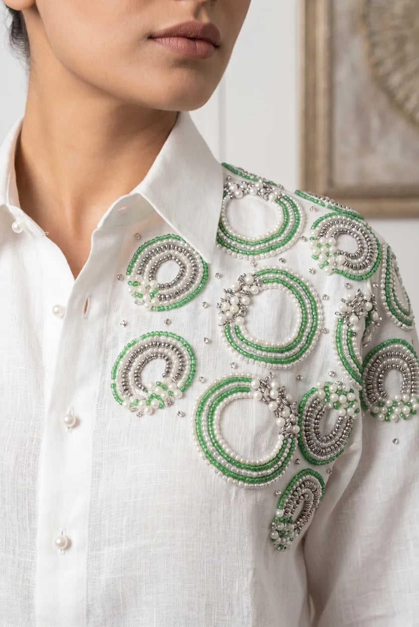 Pearl panel shirt
