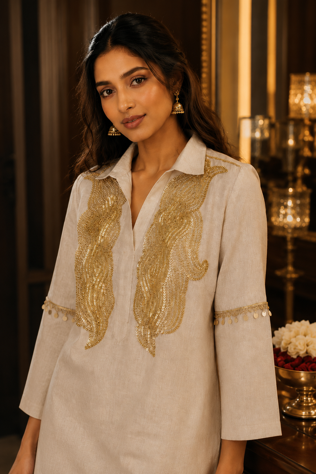 Gilded Linen kurta