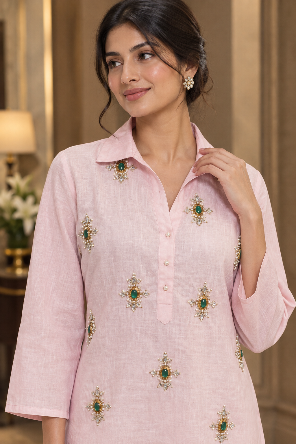 Jeweled Motif Kurta